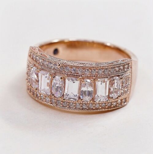 Sz 10, 3.47ctw Bella Luce Vanna K Emerald Cut Eterno Sterling Silver Band Ring