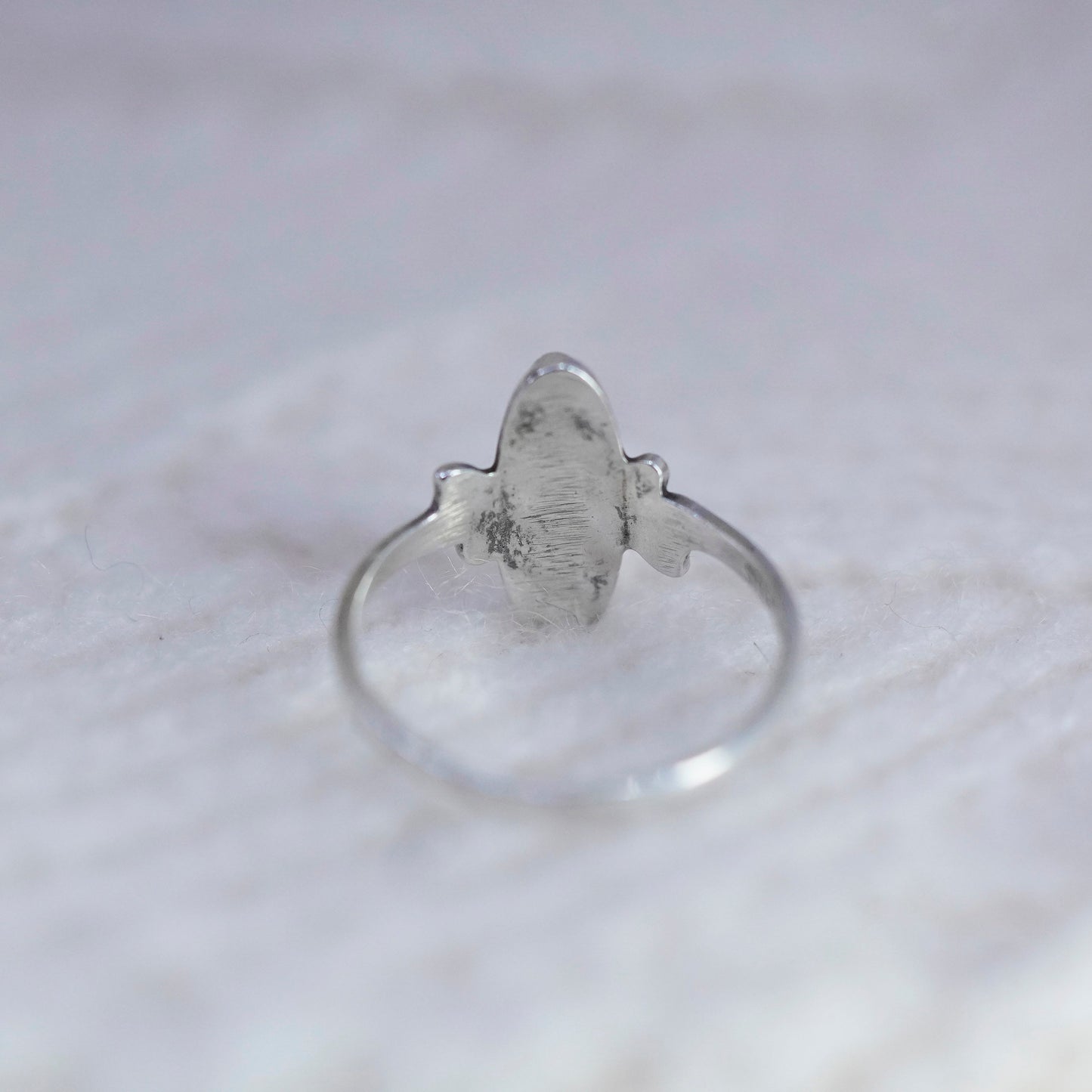 Size 7, Vintage sterling 925 silver handmade ring with abalone