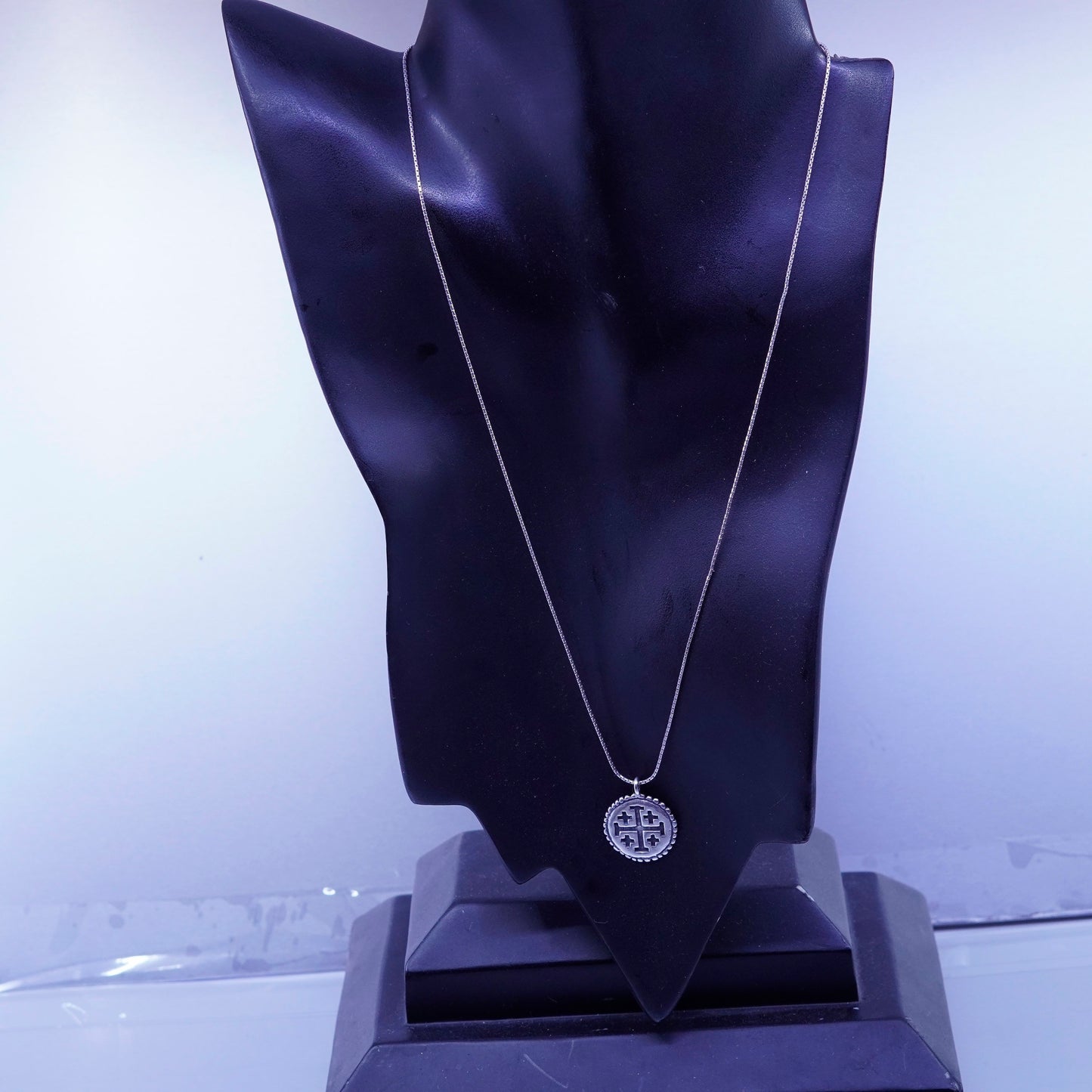 18+2”, Israel Shablool Didae sterling silver 925 necklace, snake cross pendant