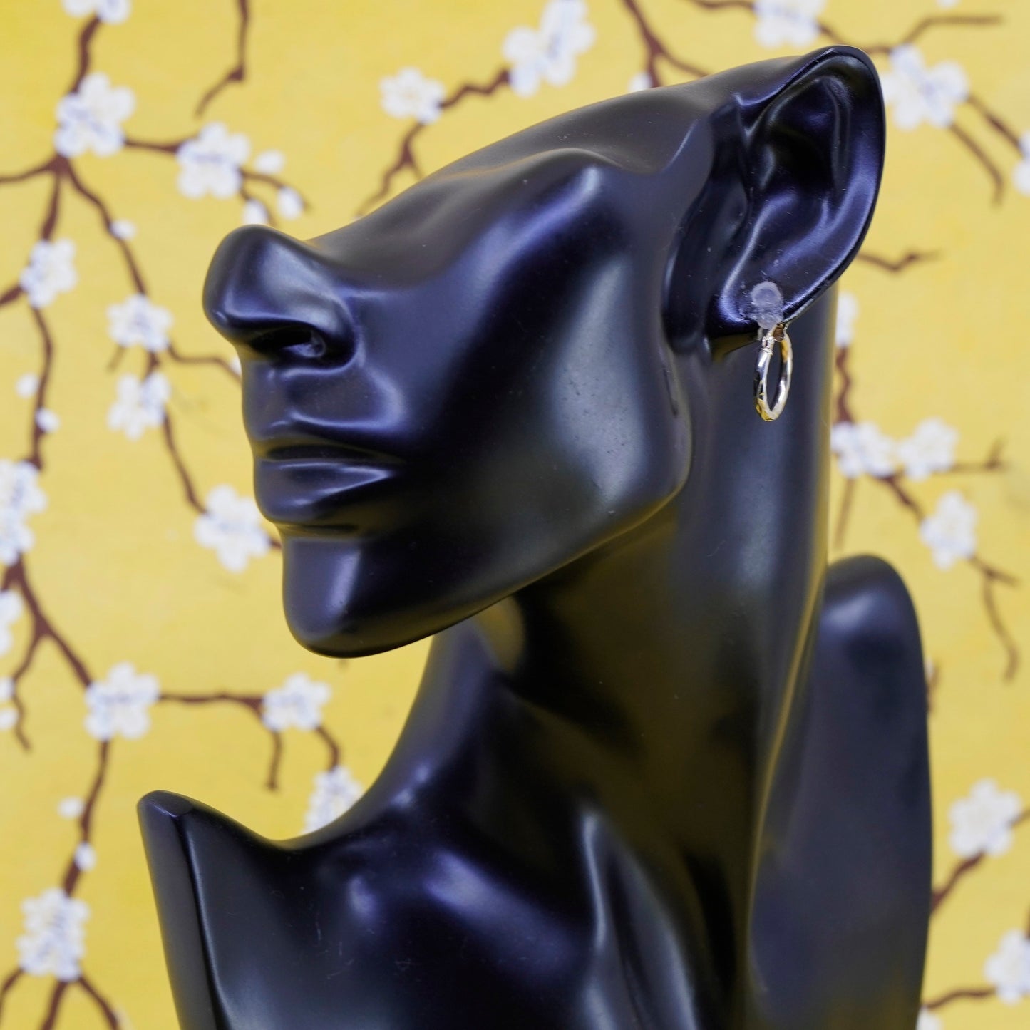 0.5”, vermeil gold over Sterling silver earrings, 925 textured hoops