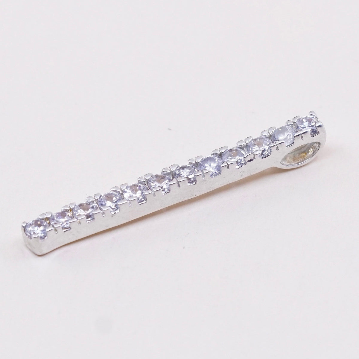 Vintage sterling silver cz crystal pendant, 925 pendant