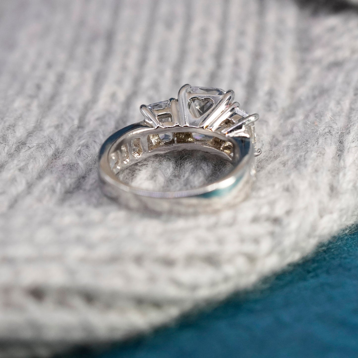Size 5, vintage Sterling silver handmade ring, 925 engagement ring with cz