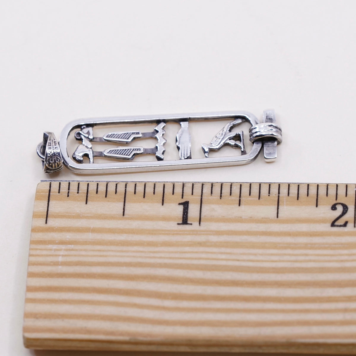 Vintage Sterling silver handmade pendant, oxidized Egyptian 925 ankh pendant