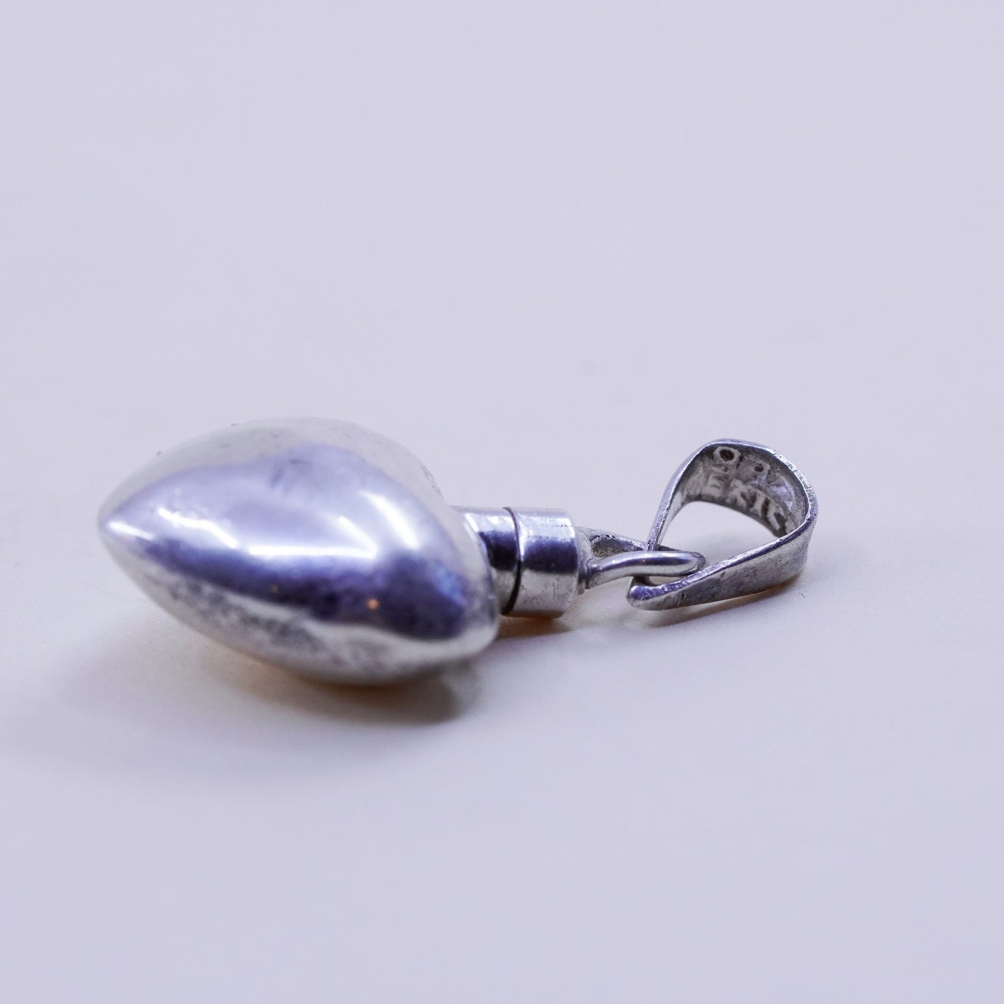 Vintage mexico handmade sterling 925 silver heart charm pendant