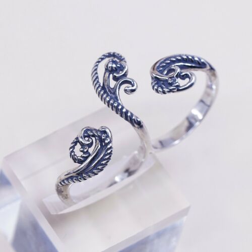 Vtg carolyn pollack Sterling 925 Silver Handmade Double Finger Band Ring