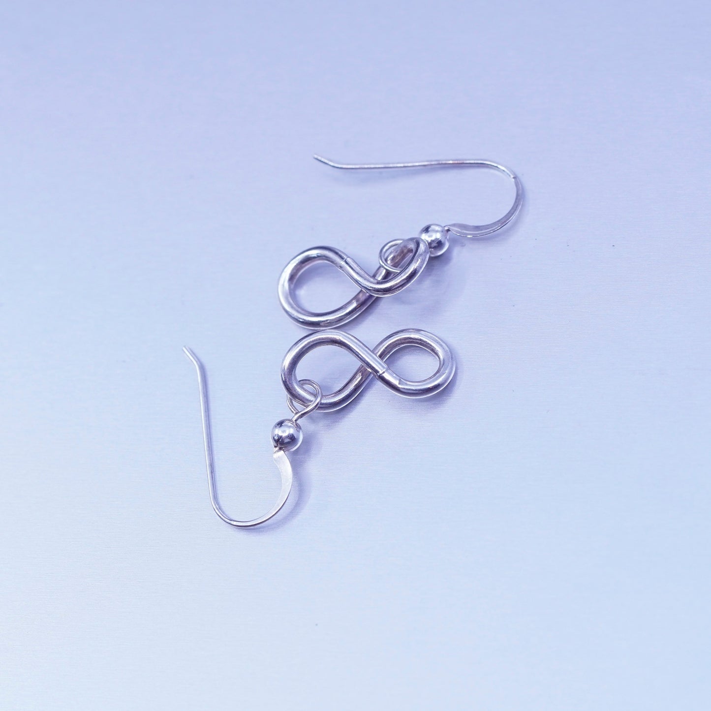 Vintage Sterling 925 silver handmade infinity earrings