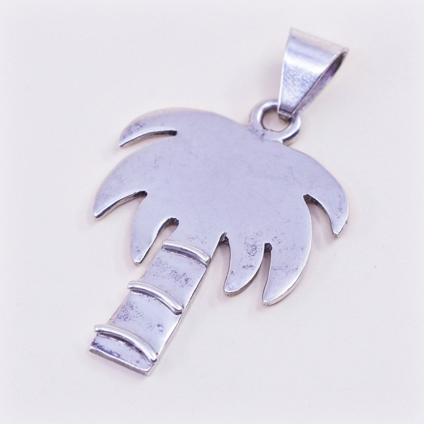 Vintage Sterling silver handmade pendant, 925 palm tree charm