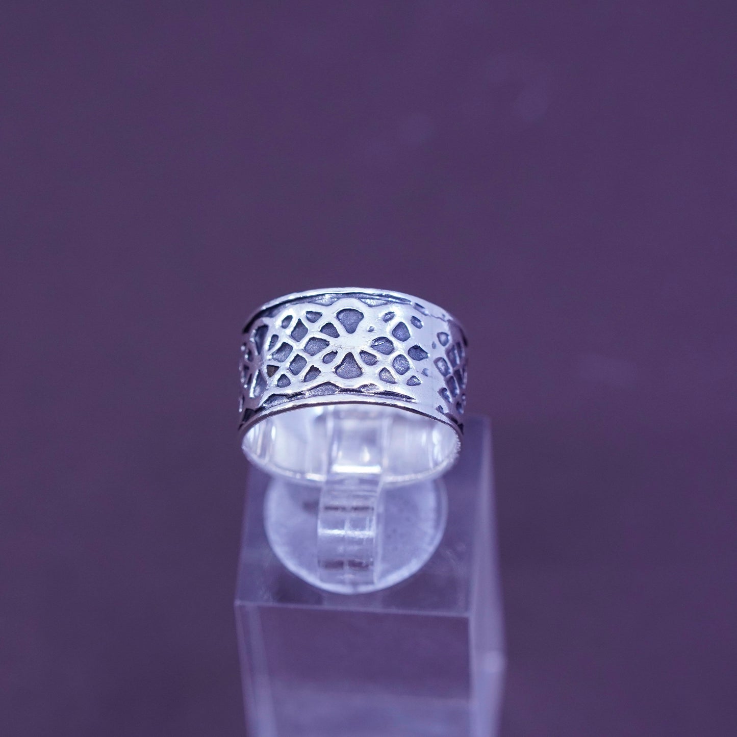 Size 6.25, vintage Sterling silver handmade ring, 925 band with woven braided