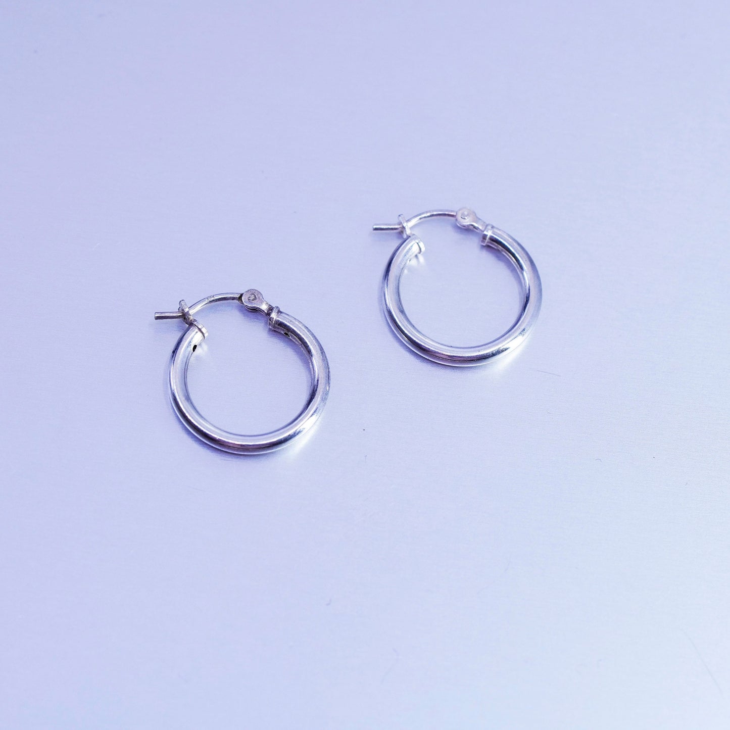 0.5”, vintage Sterling silver handmade earrings, 925 hoops