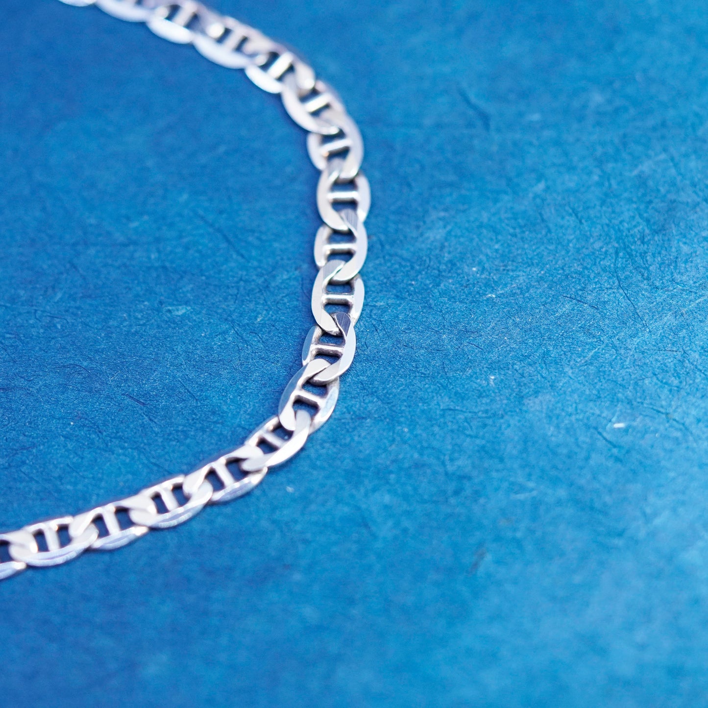 20”, 6mm, vintage Sterling silver handmade necklace, 925 anchor link chain
