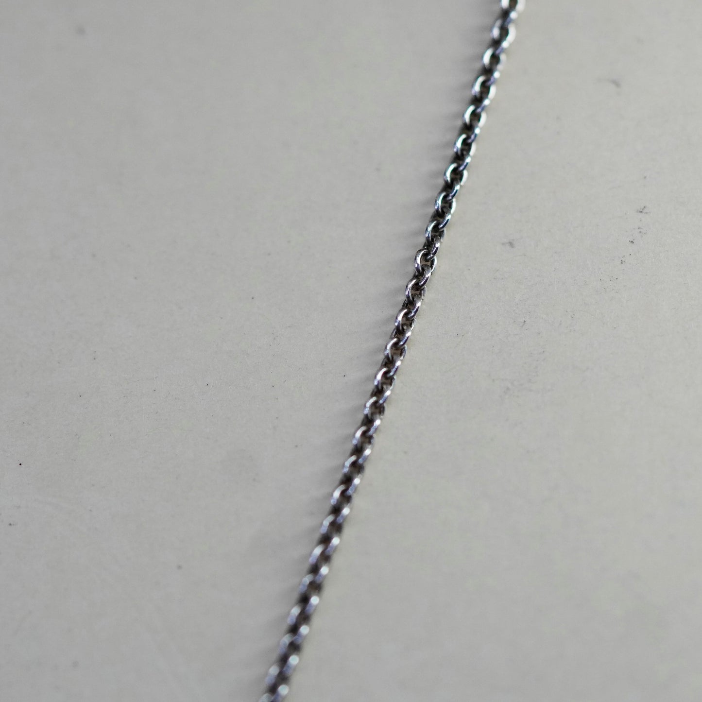 18”, 1mm, Vintage sterling silver circle chain, 925 necklace