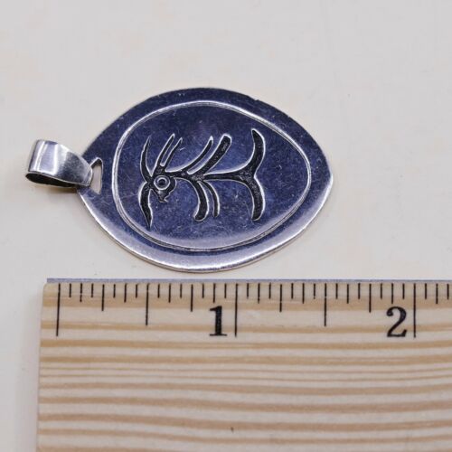 Vintage Native American sterling silver handmade pendant, Hopi 925 silver Tag
