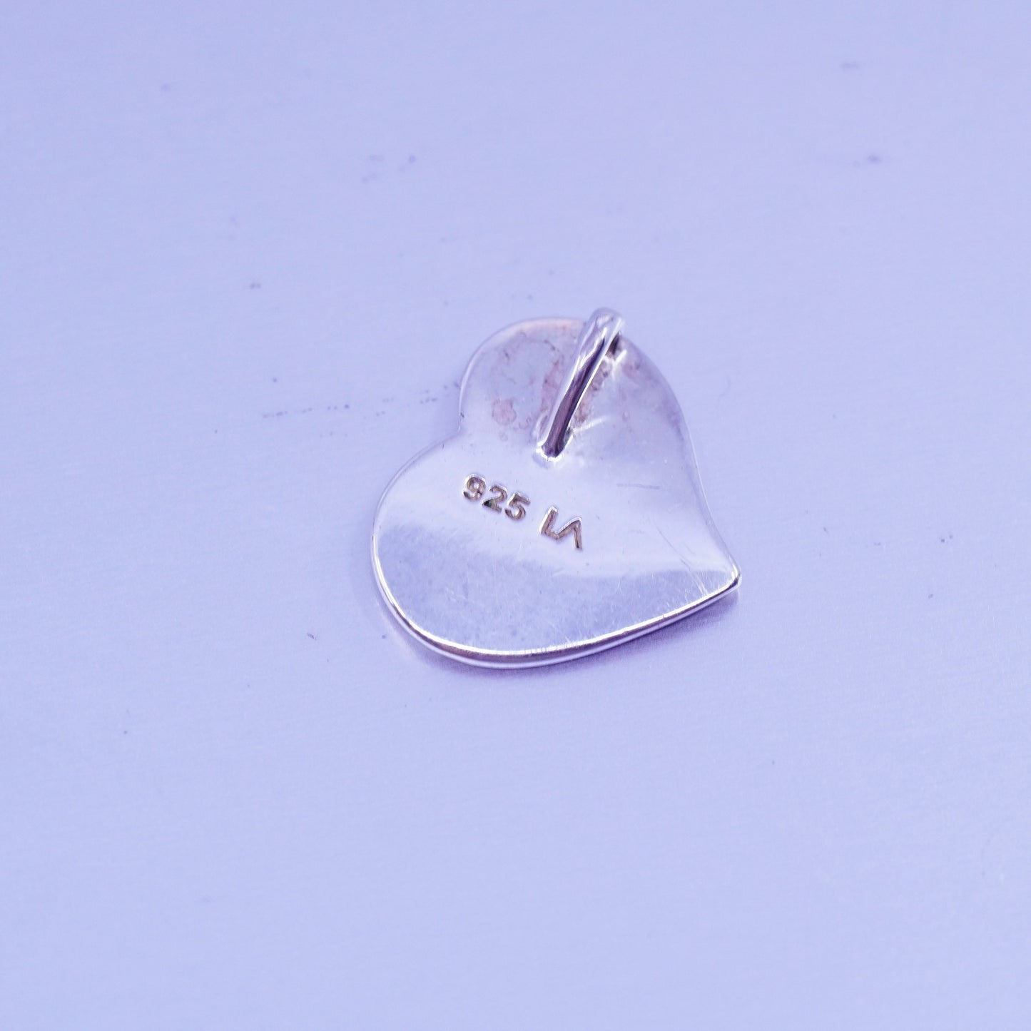 sterling 925 silver heart pendant “the less we see with our eyes more we see