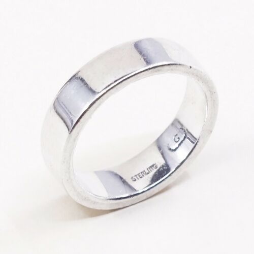 Size 8.75, Vtg 925 Silver Handmade Ring Hebrew letters Band, Stamped Sterling