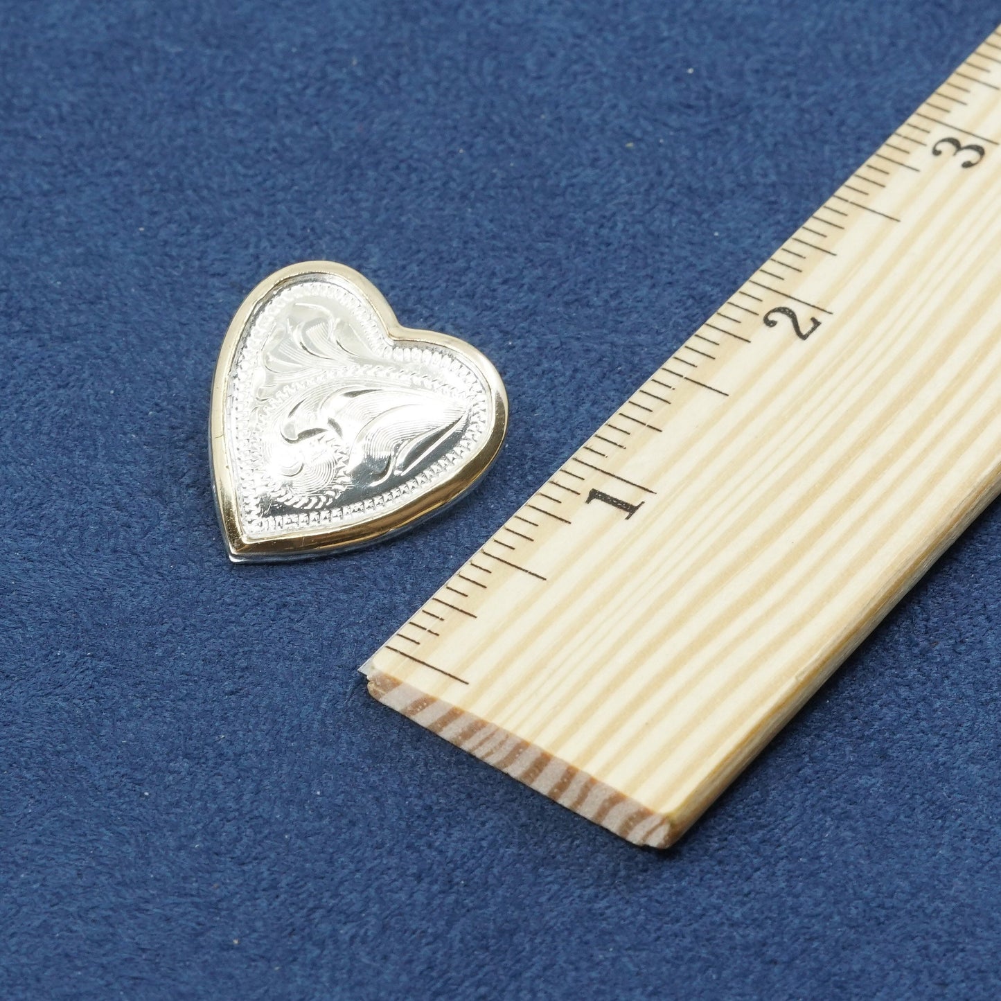 Justin Sterling silver handmade earrings, 925 heart studs w/ 14K gold trim