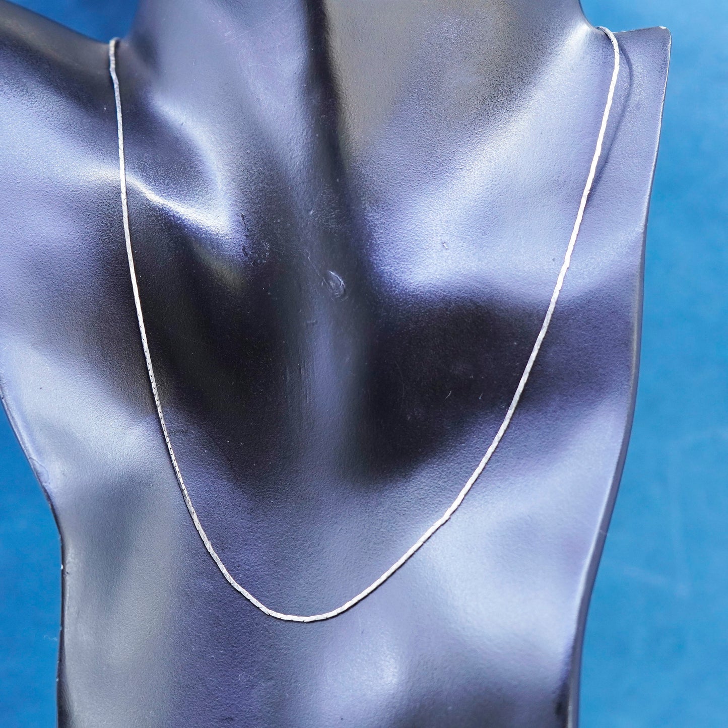 18”, 1mm, vintage Sterling silver handmade necklace, 925 snake chain