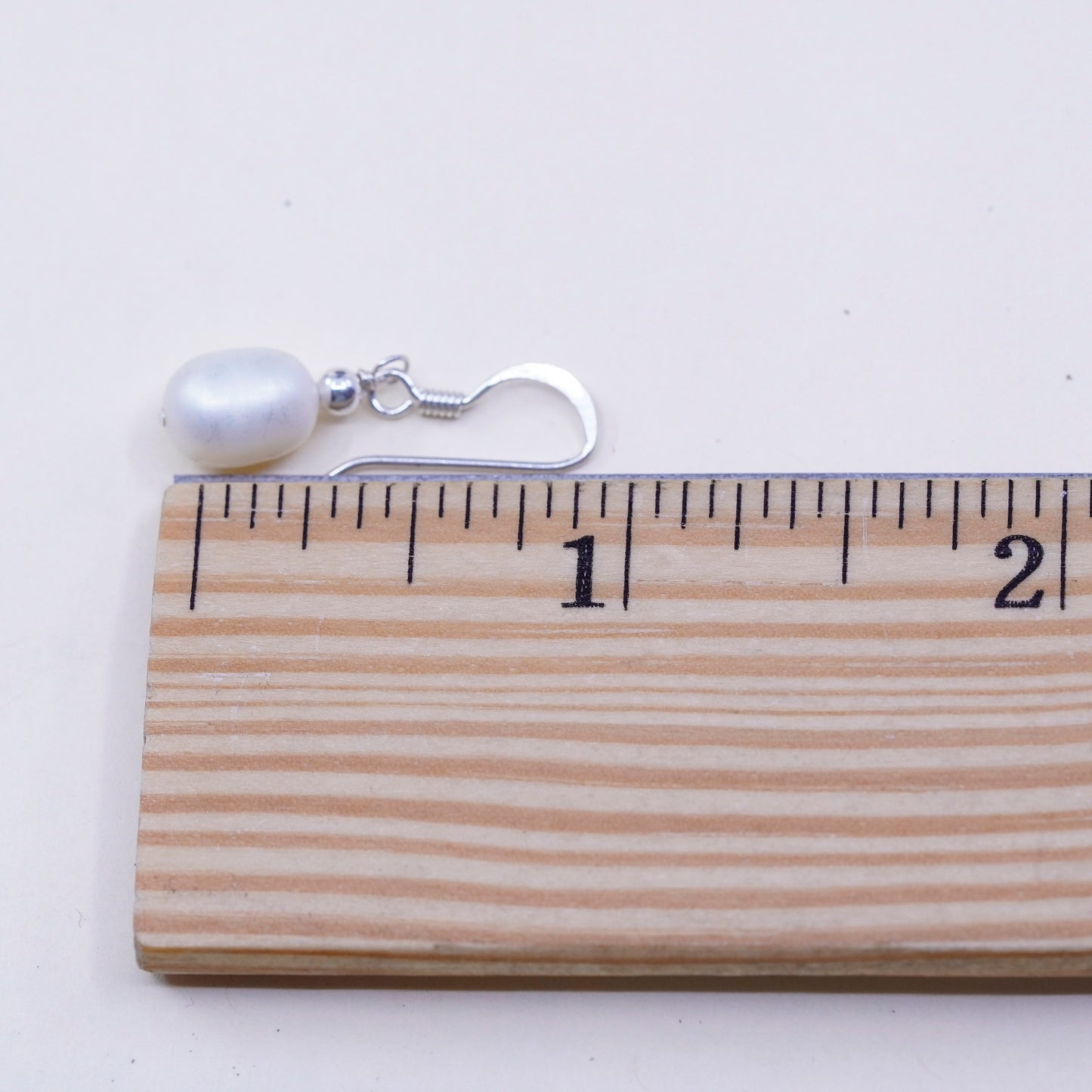 Vintage Sterling 925 silver handmade earrings with pearl drops