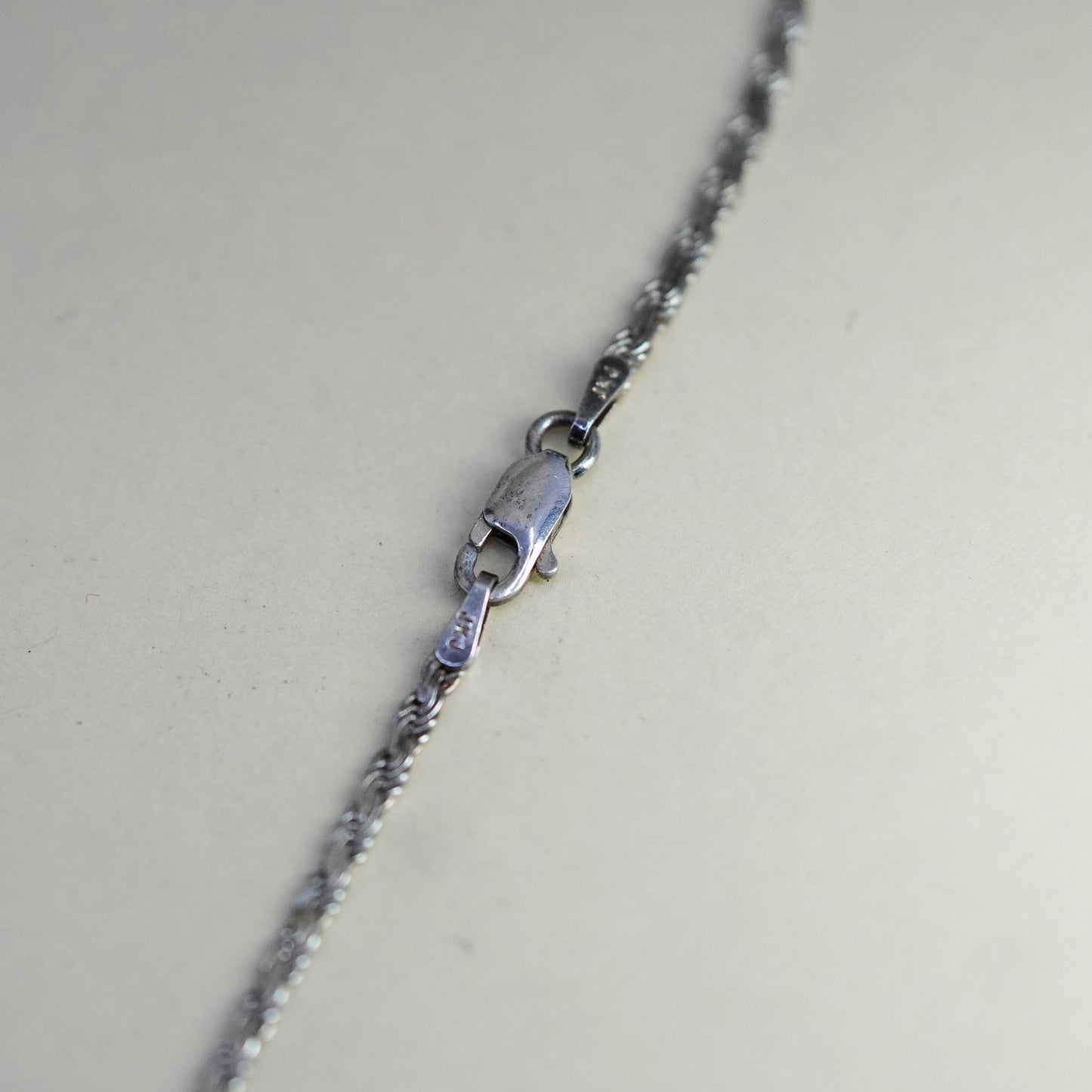 20”, 3mm, Vintage sterling silver chain, Italy flatten 925 nugget chain