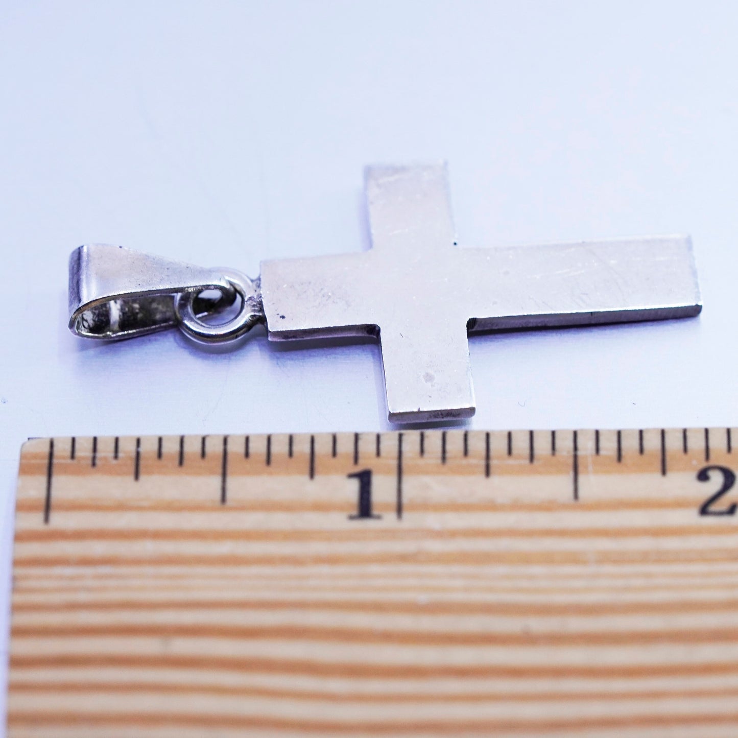 Vintage sterling 925 silver handmade cross pendant