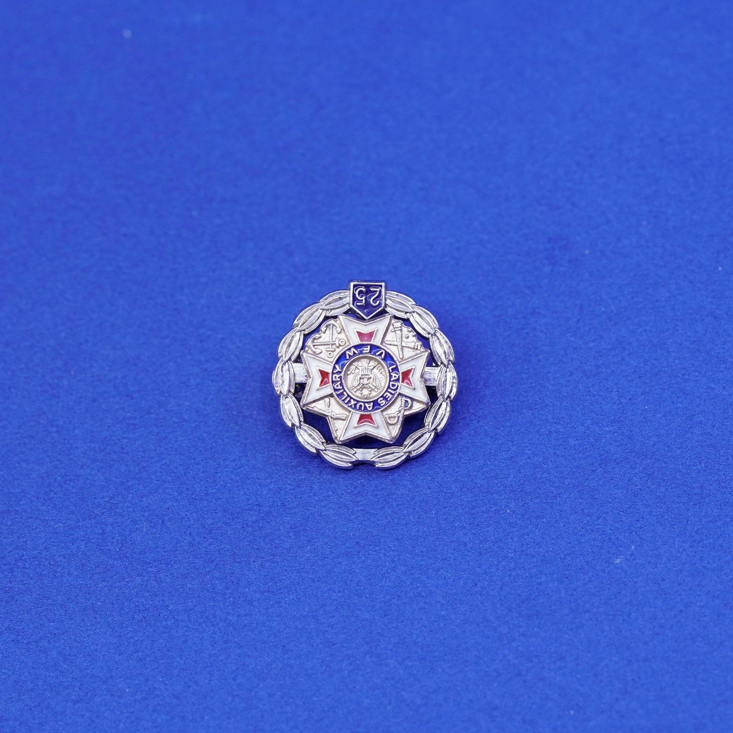 Sterling 925 silver Ladies Auxiliary VFW Pin Veterans of Foreign Wars of the US
