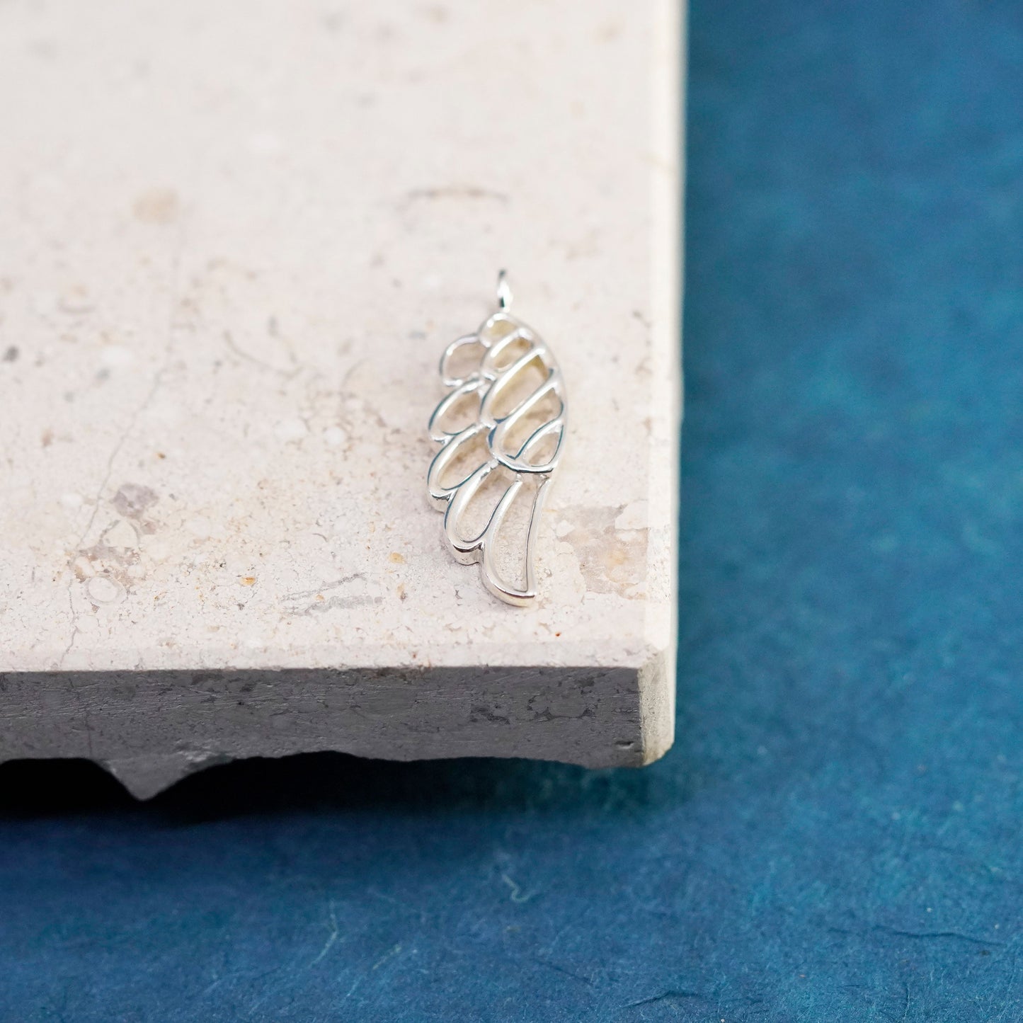 Vintage Sterling silver handmade pendant, 925 wing charm
