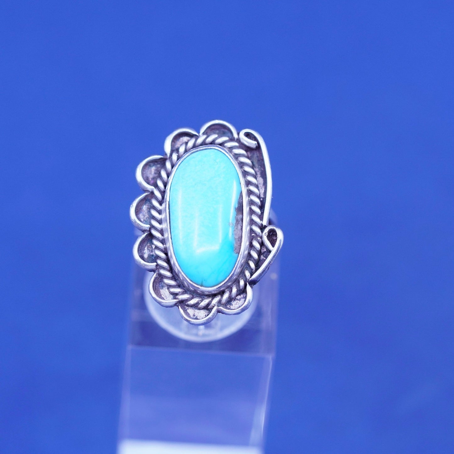 sz 6.25, Sterling 925 silver ring, Native American southwestern turquoise