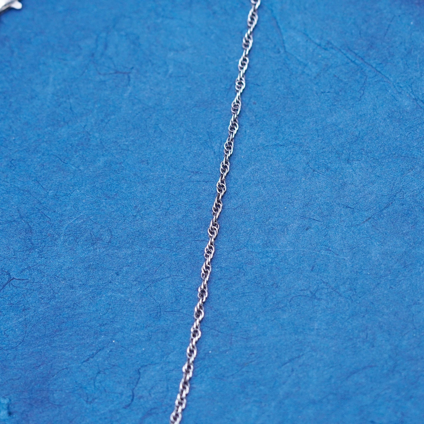 18”, 1mm, vintage Sterling silver necklace, 925 Singapore rope chain