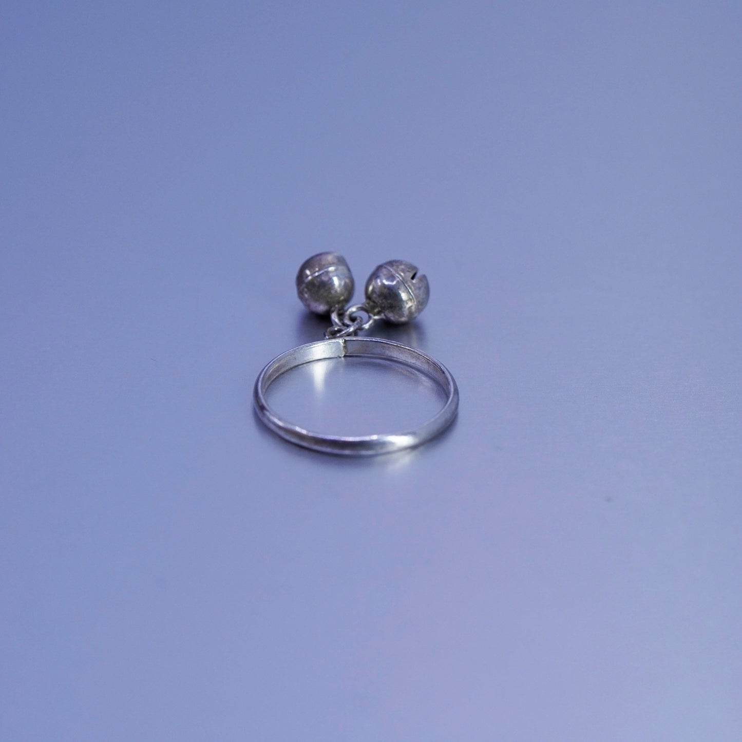 Size 8.75, southwestern Sterling 925 silver handmade ring, chime charm band
