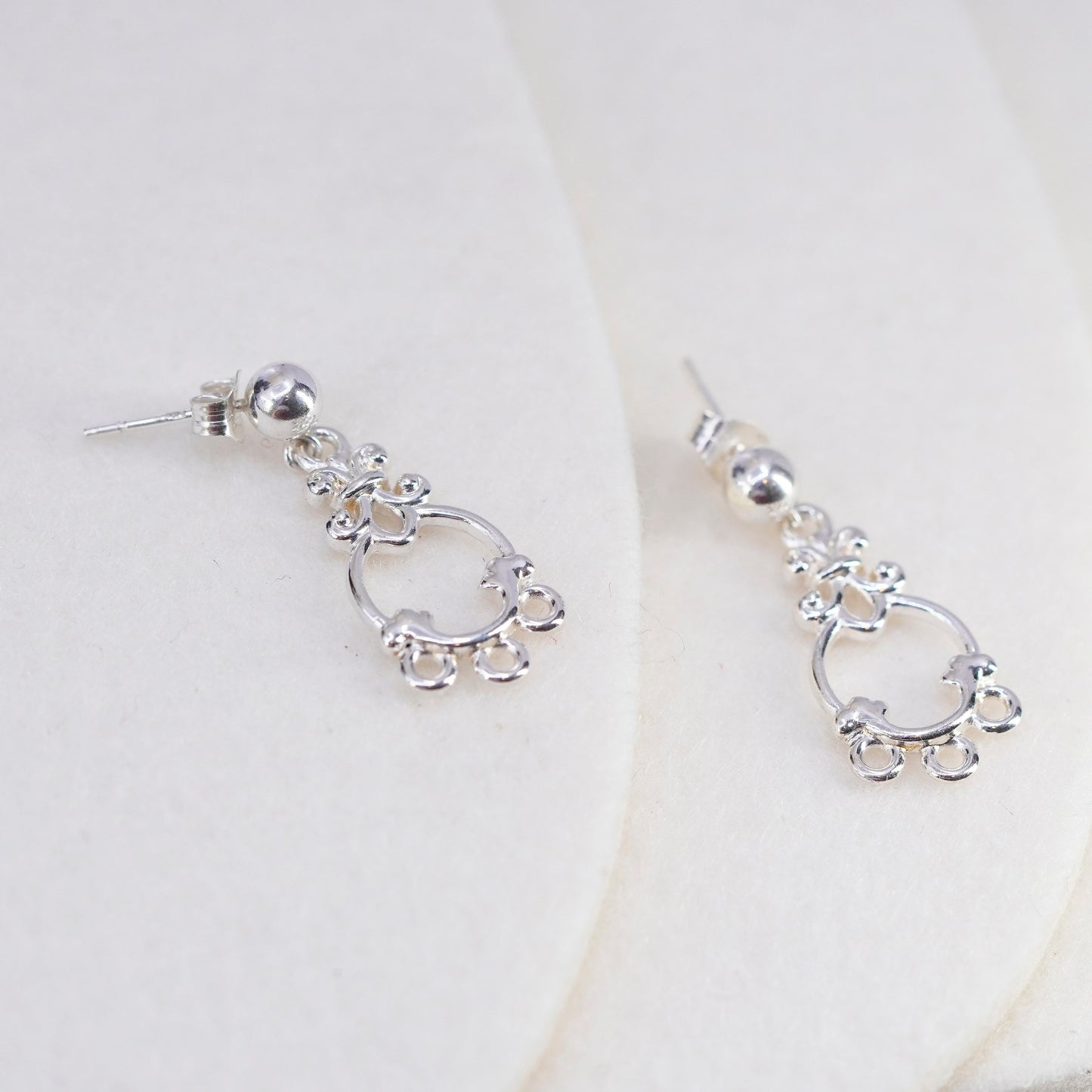 Vintage sterling 925 silver handmade filigree earrings