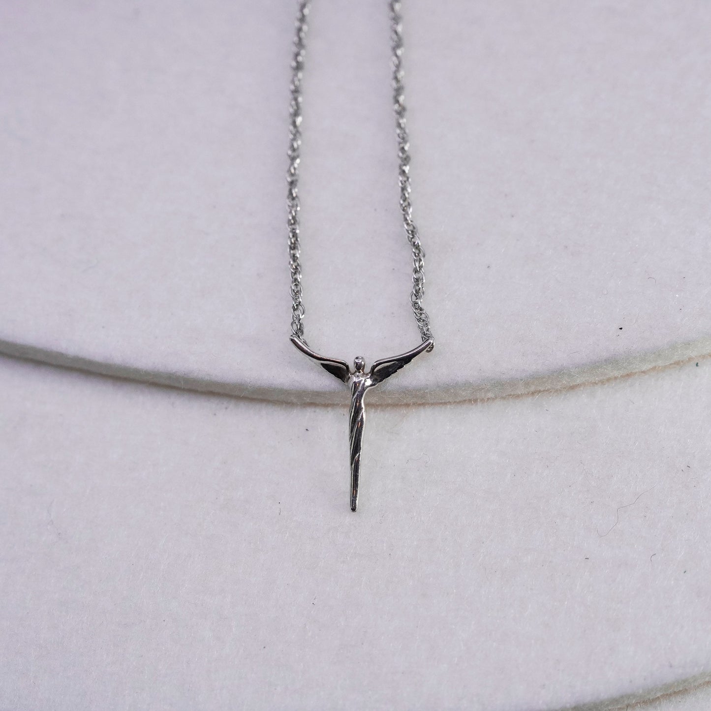 17”, Lavaggi Sterling Silver 925 Angels Of Reconciliation Necklace Cross LJD2