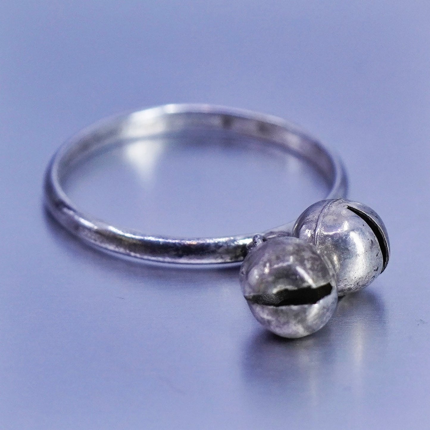 Size 8.75, southwestern Sterling 925 silver handmade ring, chime charm band