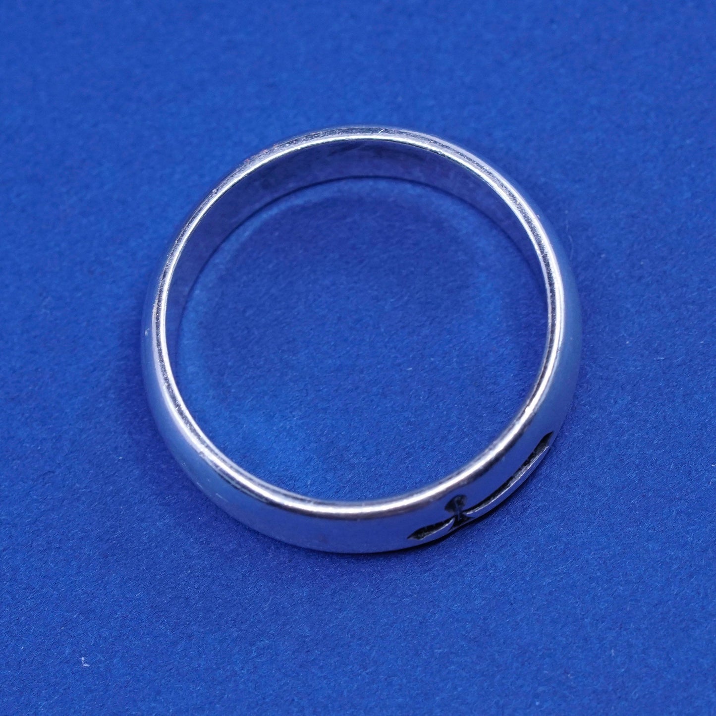 Size 12, vintage BSD Sterling silver handmade ring, 925 band with cross