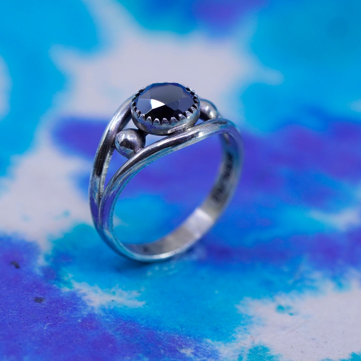 Size 6.5, Wheeler Jewelry Co Sterling 925 silver ring hematite, Native American