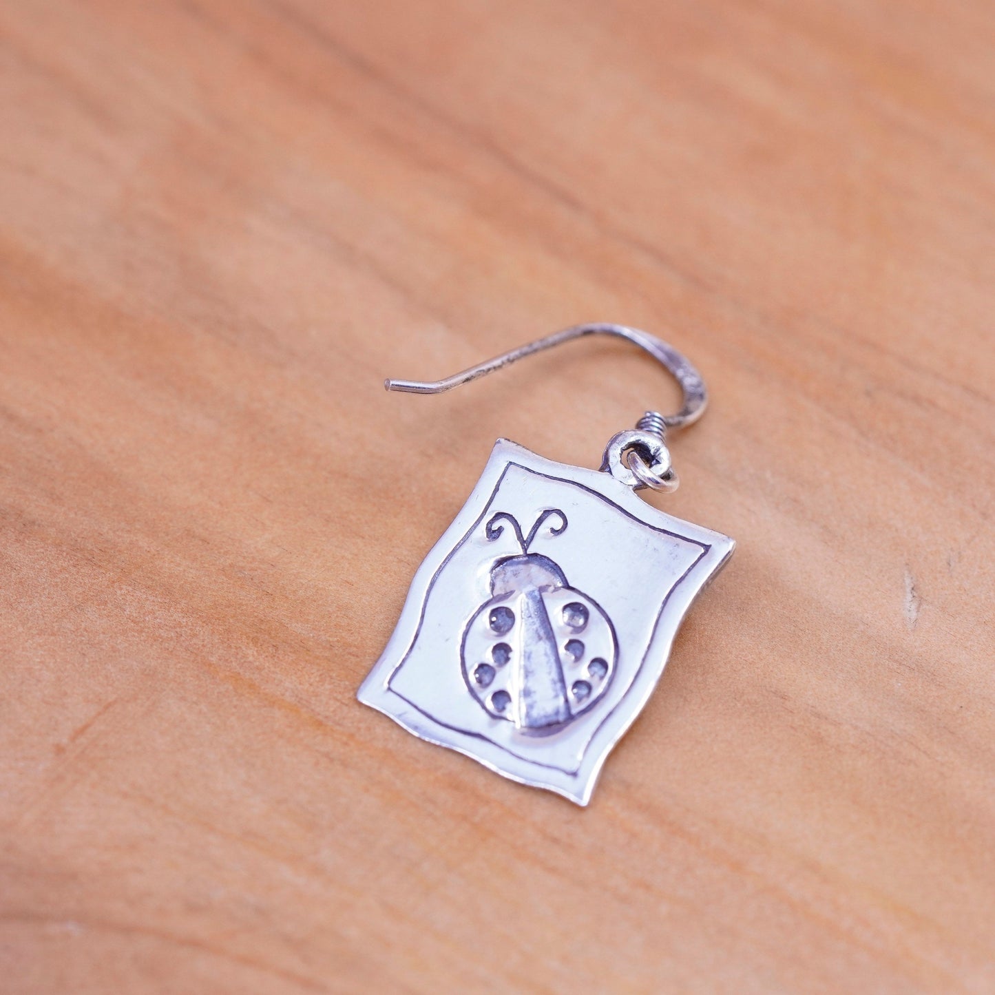 Vintage mexico Sterling silver handmade earrings, 925 tag with lady big relief