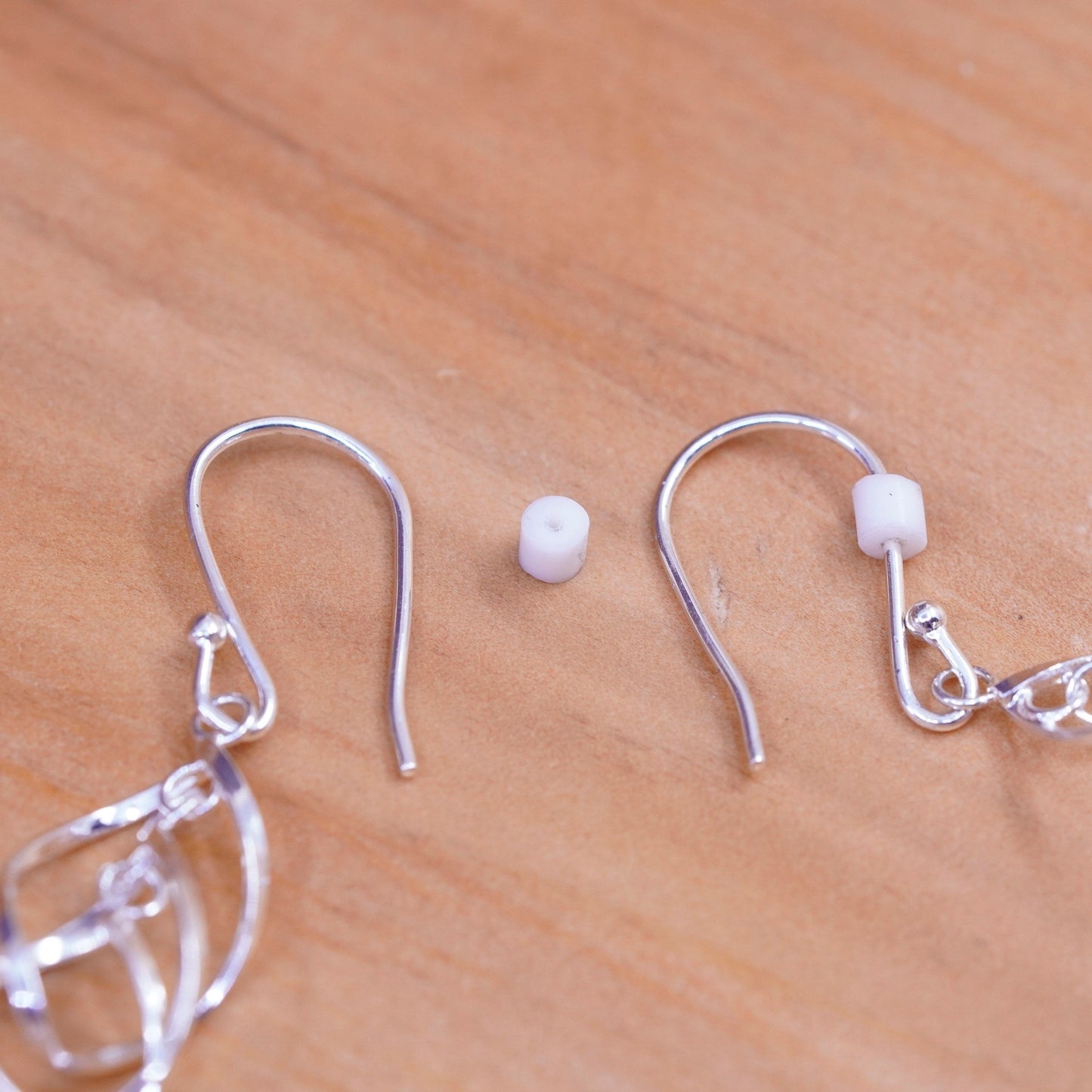 Vintage Sterling silver handmade earrings, 925 twisted dangle