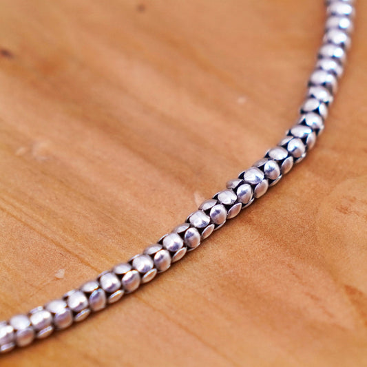 18”, 4mm, vintage Sterling silver necklace, Italy 925 popcorn chain