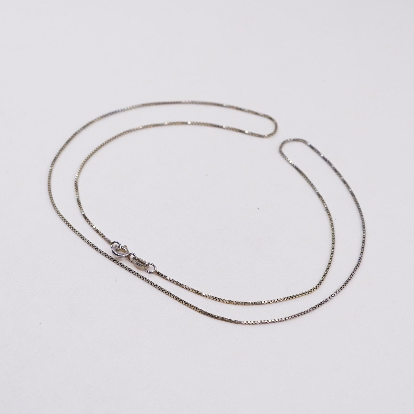 20”, Vintage danecraft vermeil gold over sterling 925 silver box chain necklace