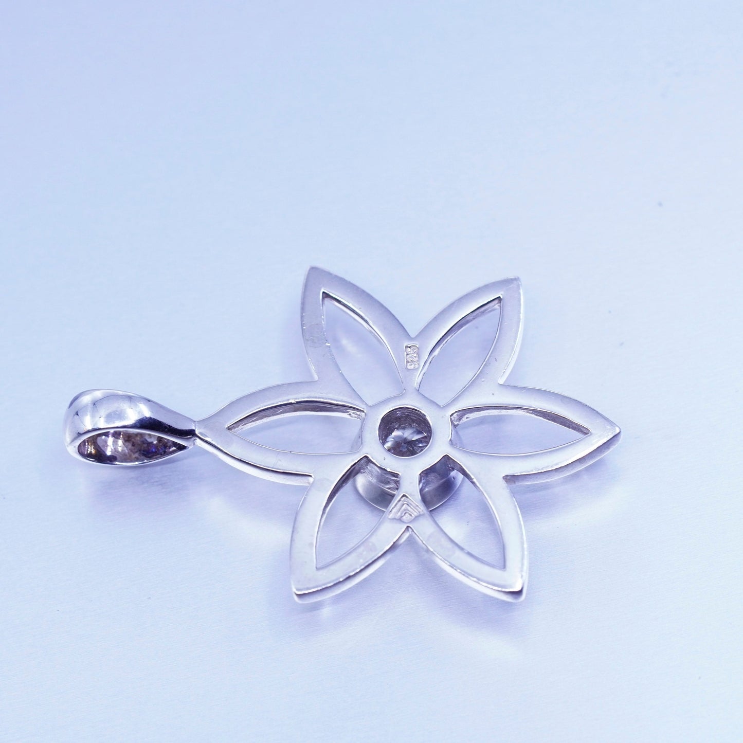 vintage silpada handmade sterling silver pendant, S1195 925 Star/flower Cz