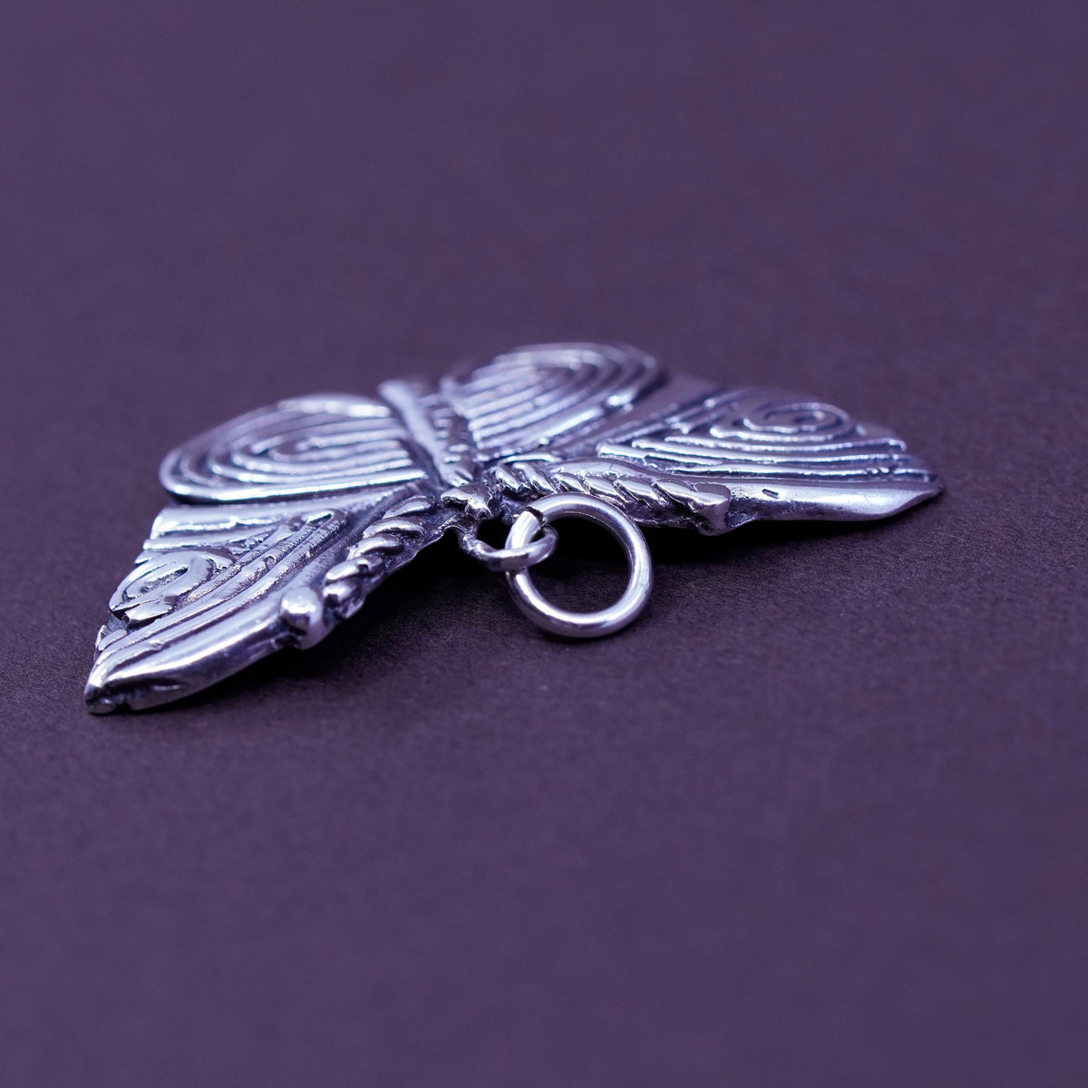 Vintage mexico Sterling 925 silver handmade pendant, filigree butterfly pendant
