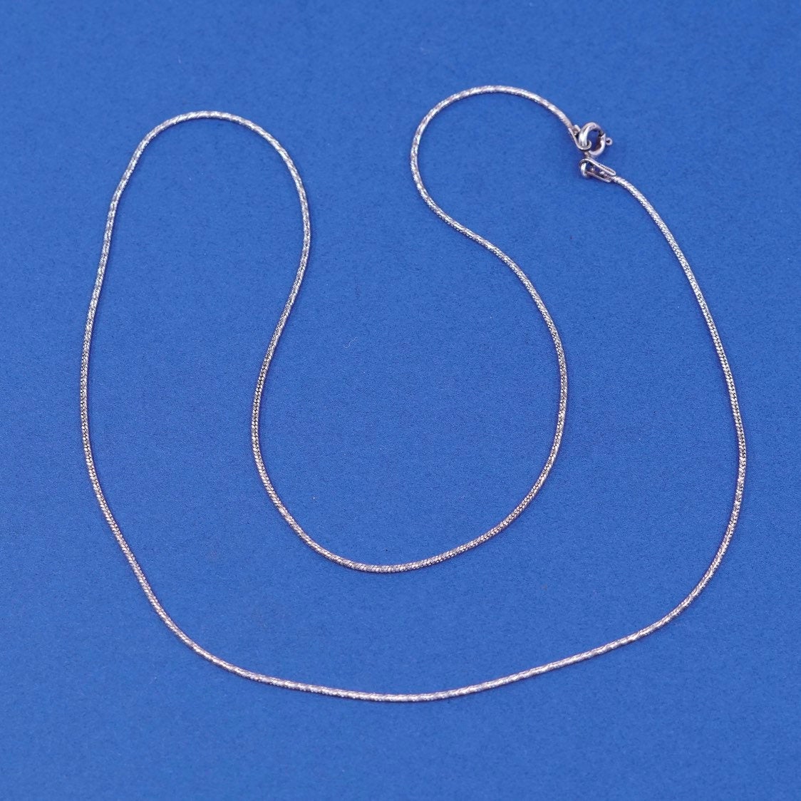 18", 1mm, VTG Sterling silver handmade necklace, 925 snake chain