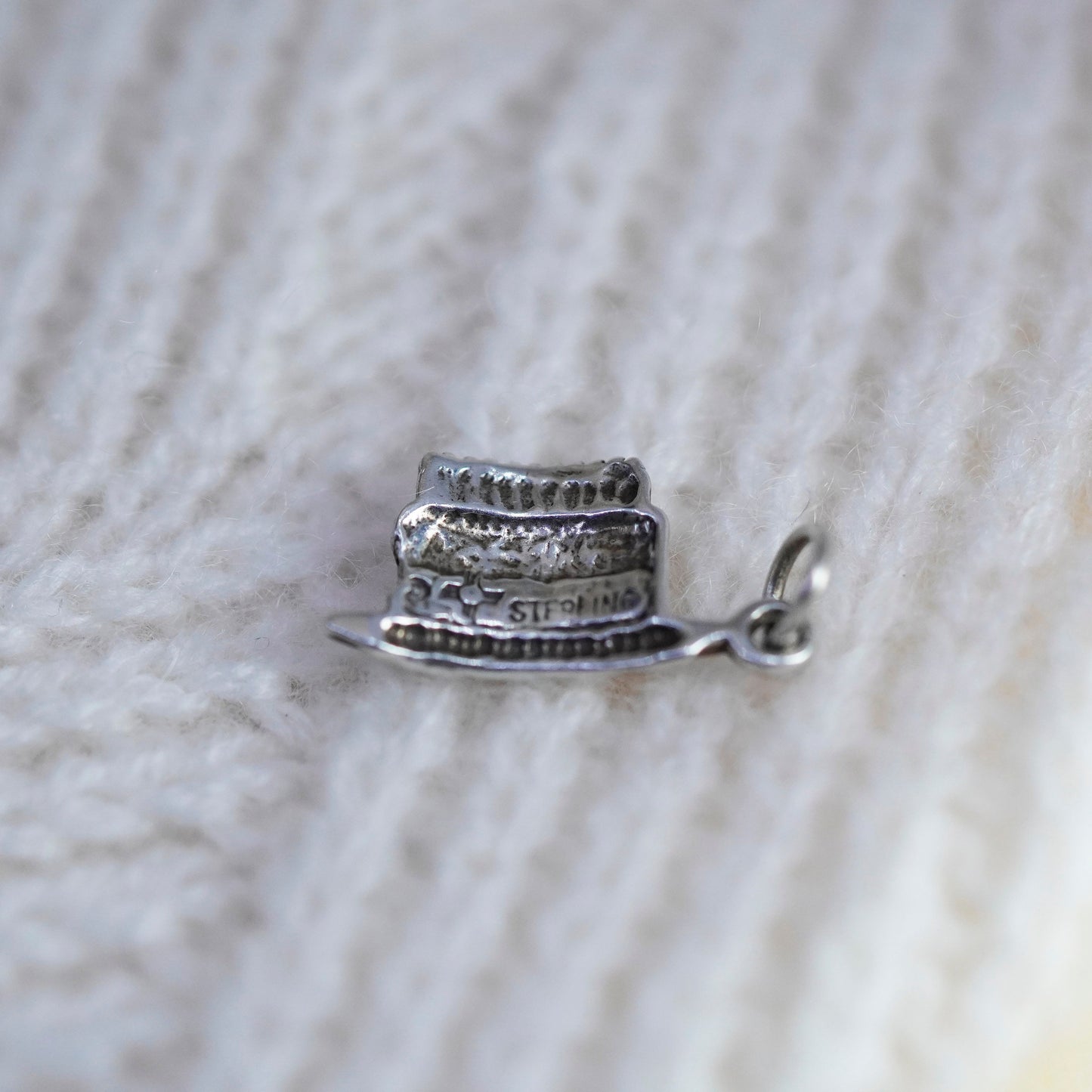 Vintage Sterling silver handmade pendant, 925 happy birthday charm