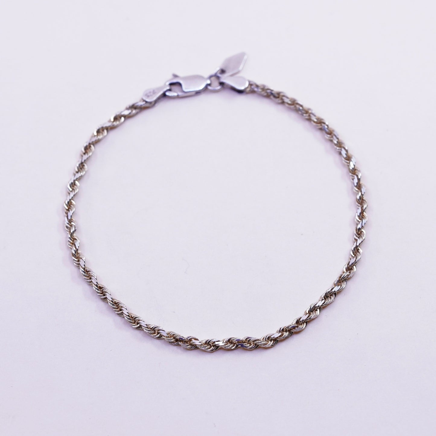 7”, vermeil gold 1/10 14K yellow gold sterling 925 silver Canada rope bracelet