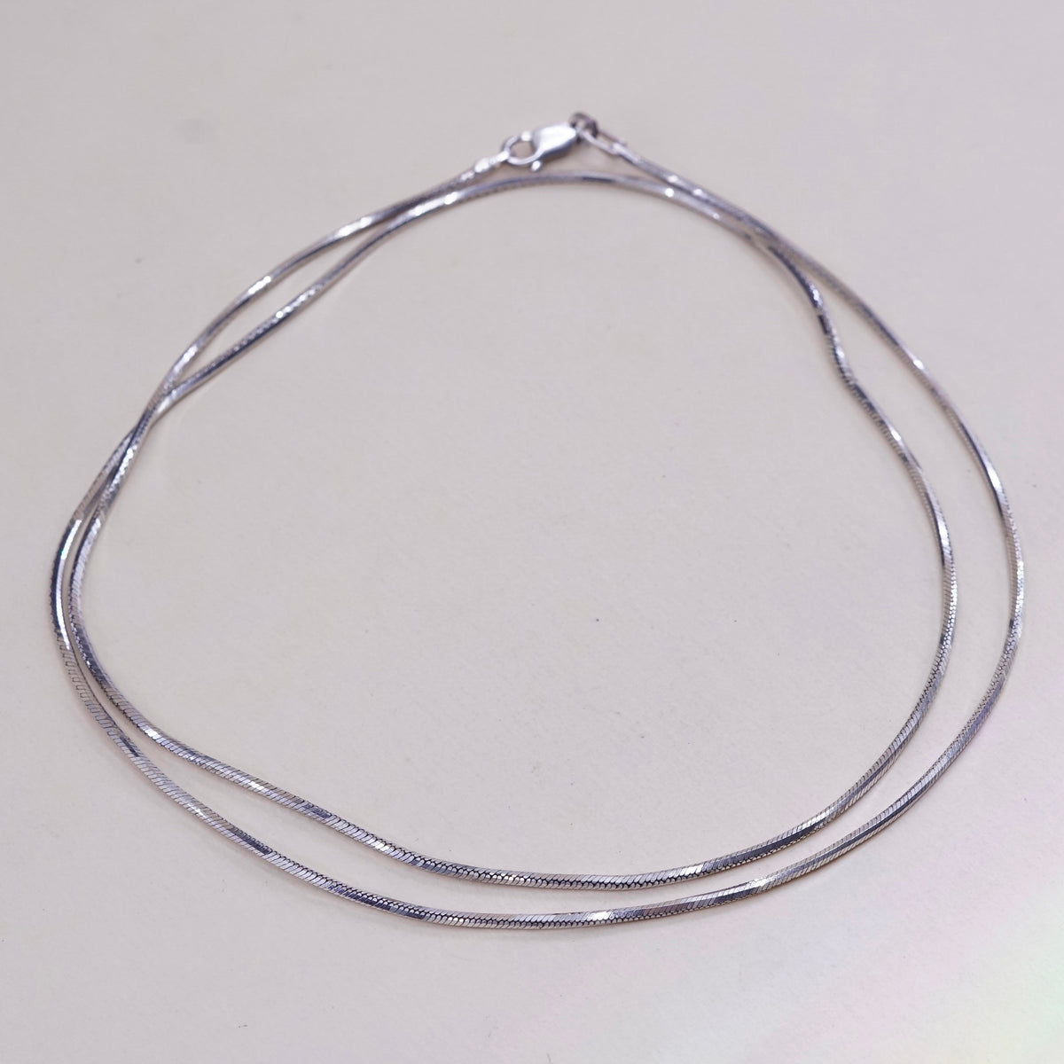 24”, Vintage JCM sterling silver textured hexagram snake chain, Italy 925 chain