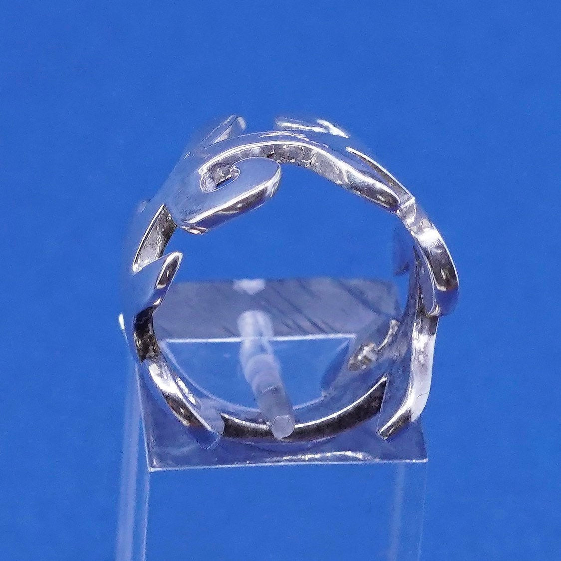 Size 6, vtg sterling silver handmade ring, 925 filigree whirl band