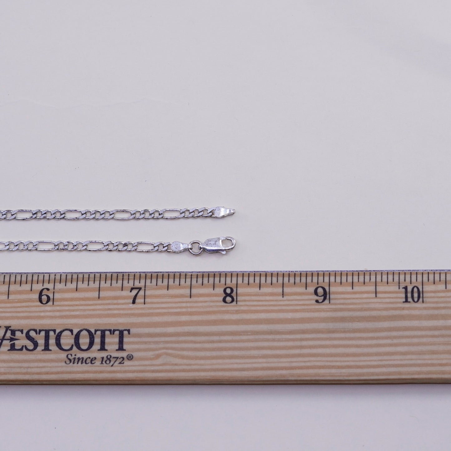 16”, 3mm, Vintage sterling silver figaro chain, 925 men’s necklace