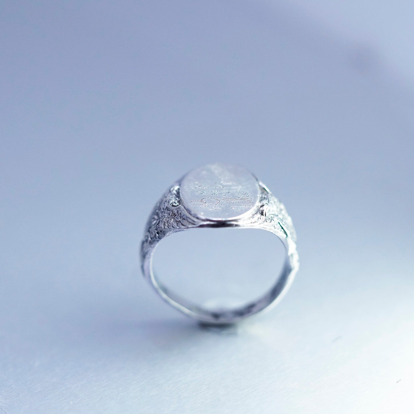 Size 10, Sterling 925 silver handmade ring, band engraved name “bob whittemore