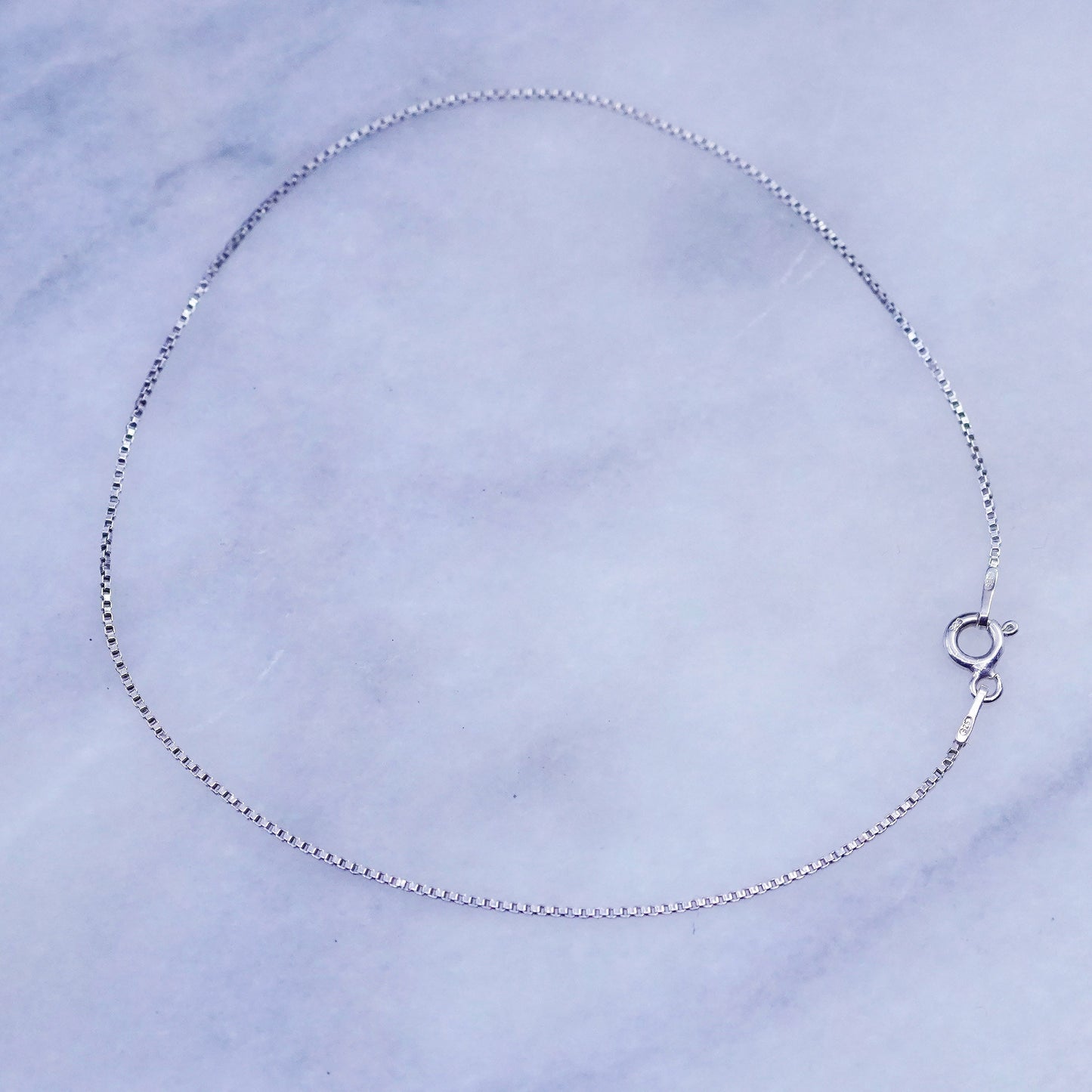 9”, 1mm, vintage Sterling silver handmade bracelet, 925 box chain anklet