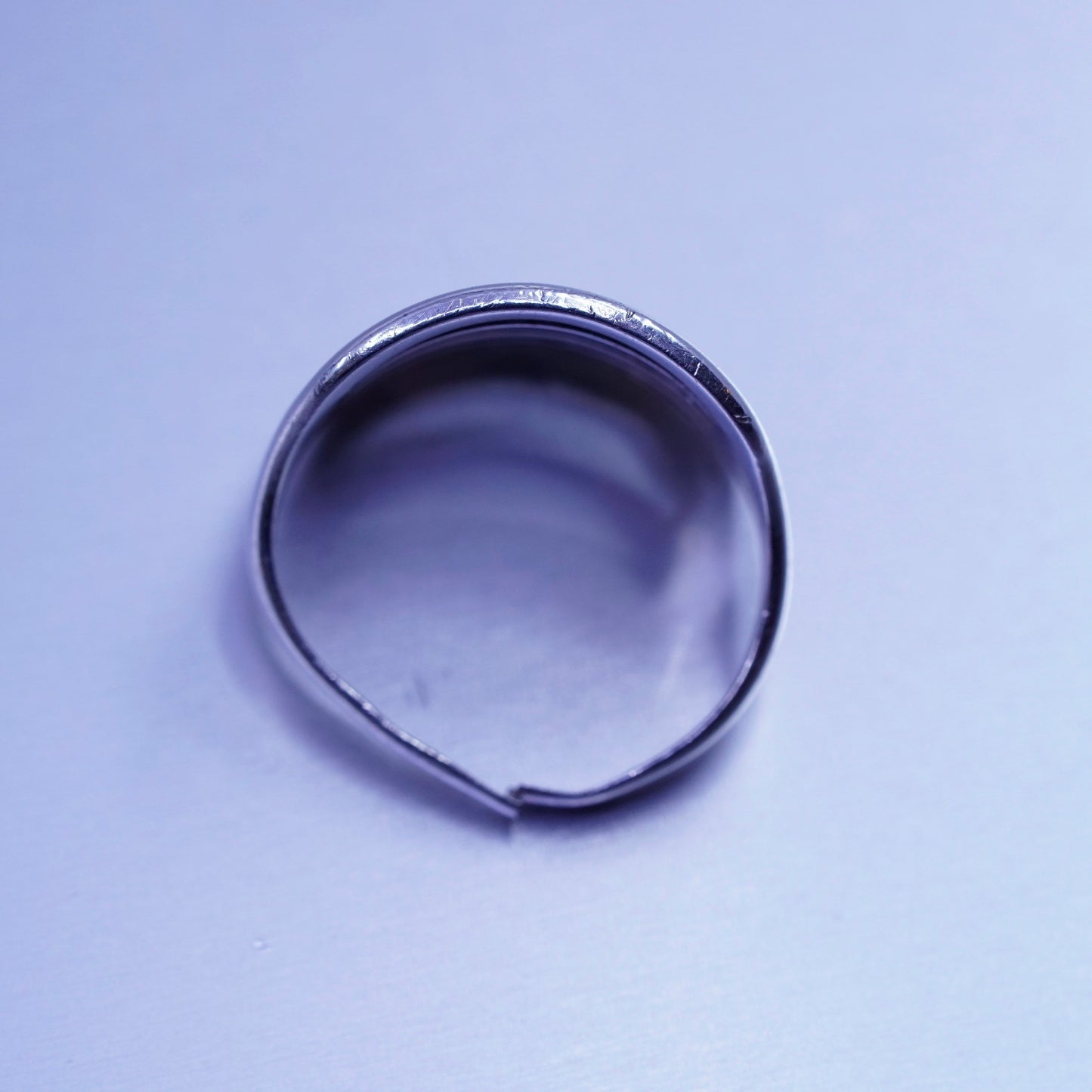 Size 6, vintage Sterling 925 silver handmade ring, modern ribbed band