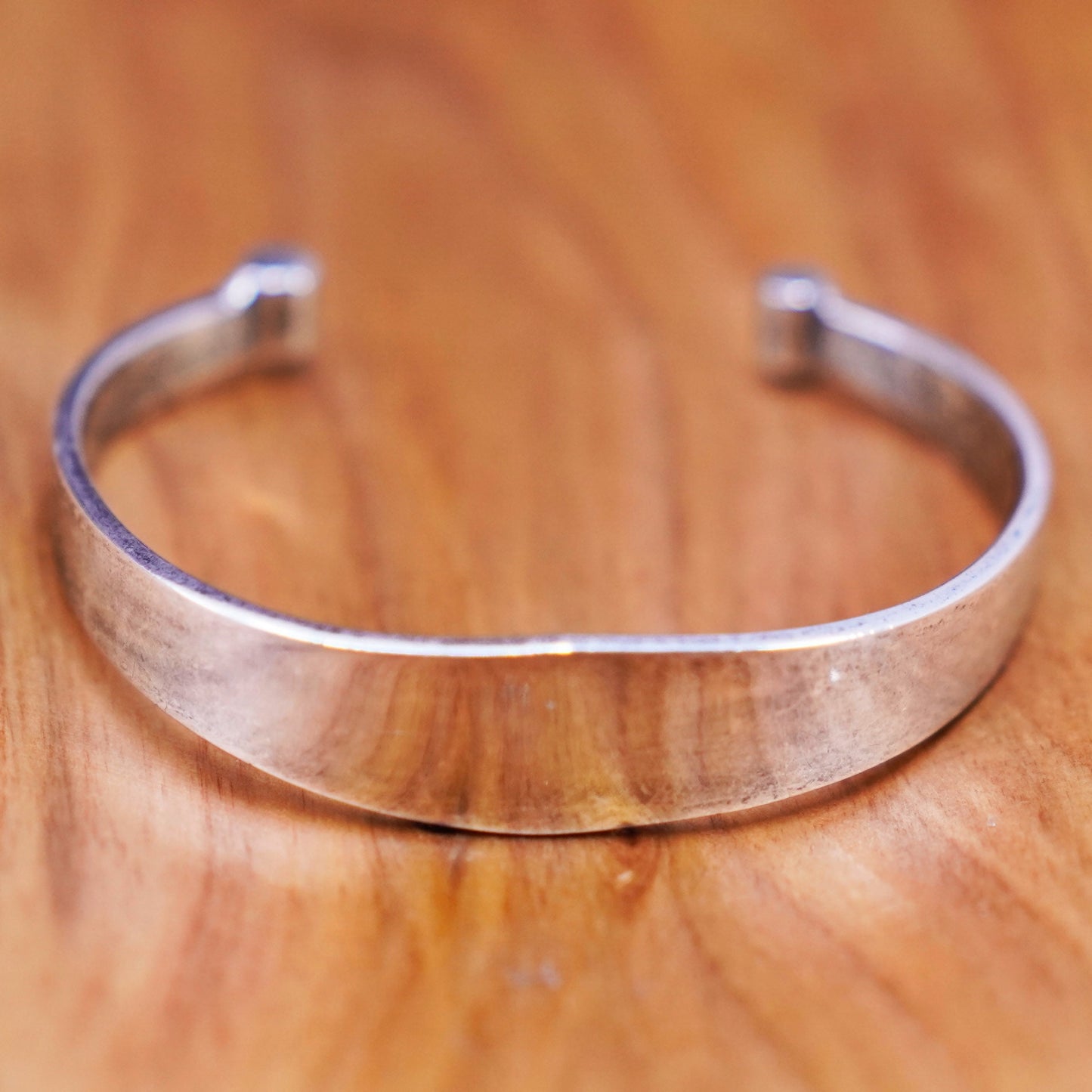 6.25”, antique sterling silver handmade bracelet, hammered 925 cuff