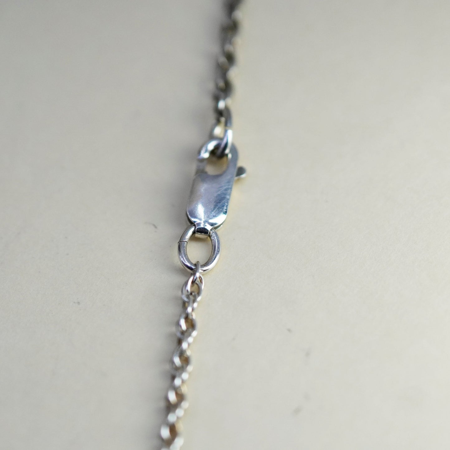 19.5”, 2mm, vintage Sterling silver necklace, 925 Singapore rope chain
